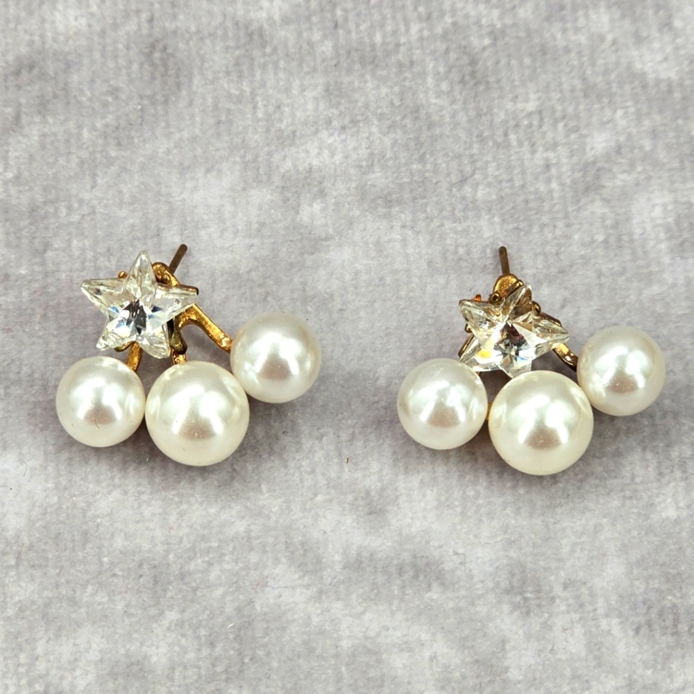 Gold Pearl‎ Stud Star Drop Dangle Earrings Fashion Jewelry JB2-88